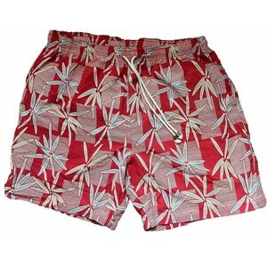 J. MCLAUGHLIN Mens Swim Trunks Red Lined Swimsuit  Size L